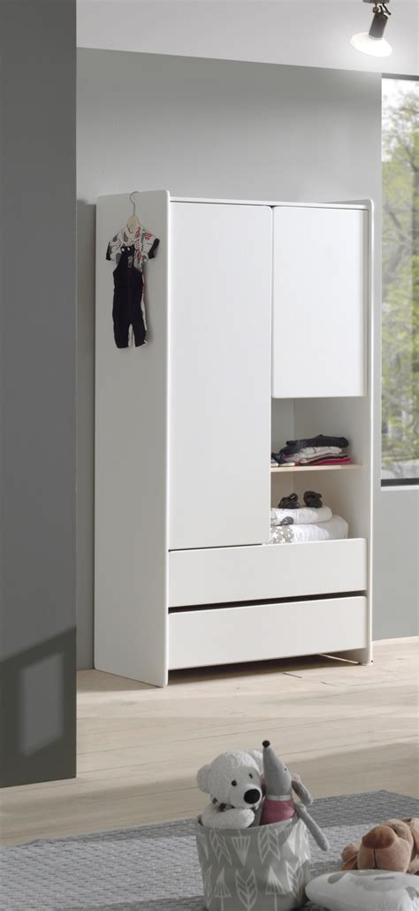 129 cm = 4' & 2.79''. Kleiderschrank KIDDY - weiß - 90 cm breit | Online bei ...