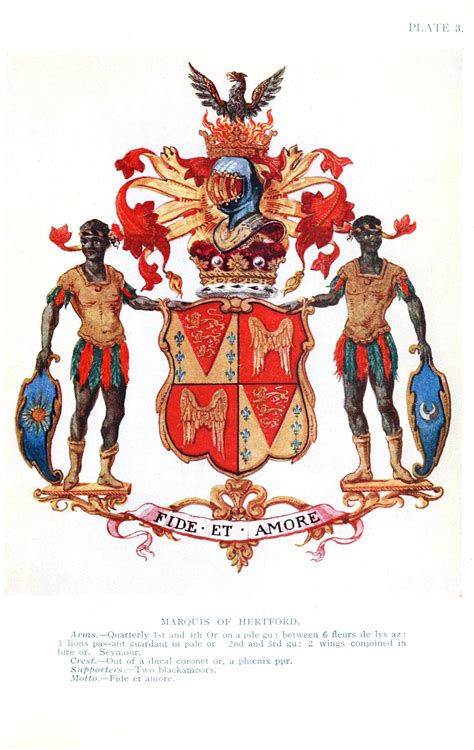 Design Graphic Engraving Heraldry Marquis Of Hertford European