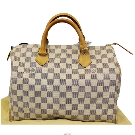 Louis Vuitton Speedy 30 Damier Azur Satchel Handbag Us