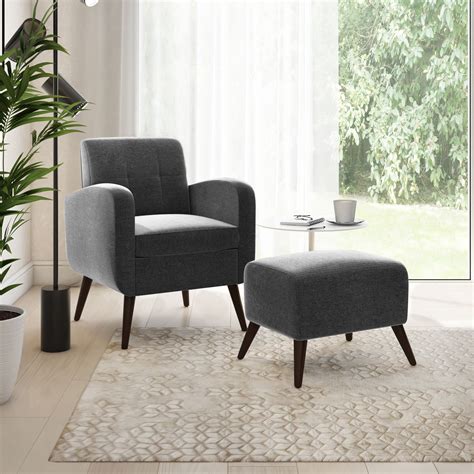 Create an inviting atmosphere with new living room chairs. Homesvale Suzie Velvet Arm Chair and Ottoman - Walmart.com ...