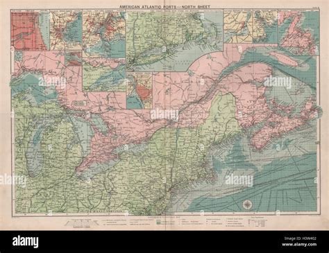 Us Canada Atlantic And Great Lakes Ports Sea Chart Lighthouses Andc Large
