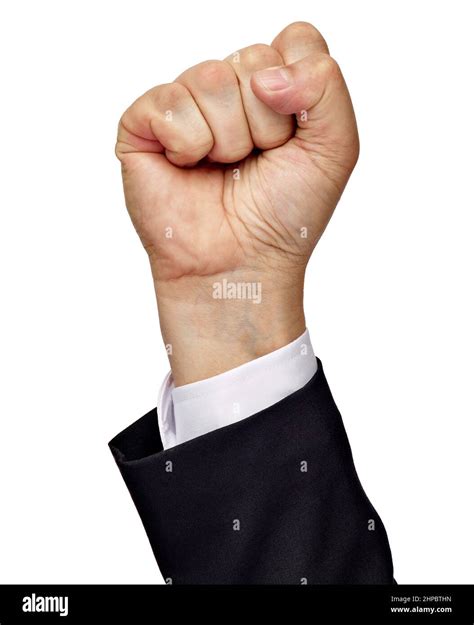Hand Businessman Fist Strong Strenght Strike Stock Photo Alamy