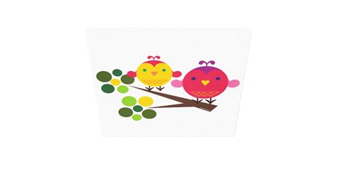 Love Birdies Stretched Canvas Print Wall Art Zazzle