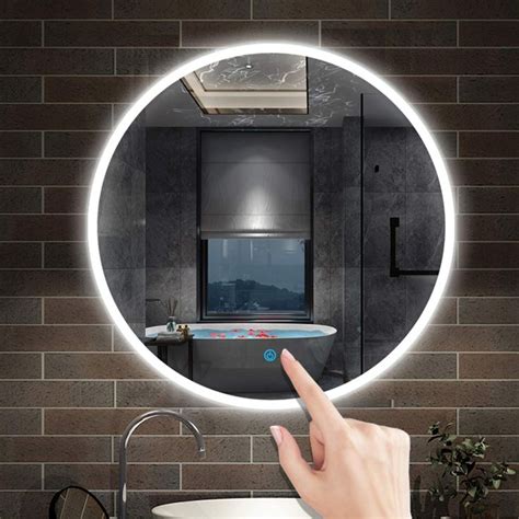 Xinyang 600x600 Round Bathroom Mirror With Led Lightsanti Fogtouch Sensorcool White Light