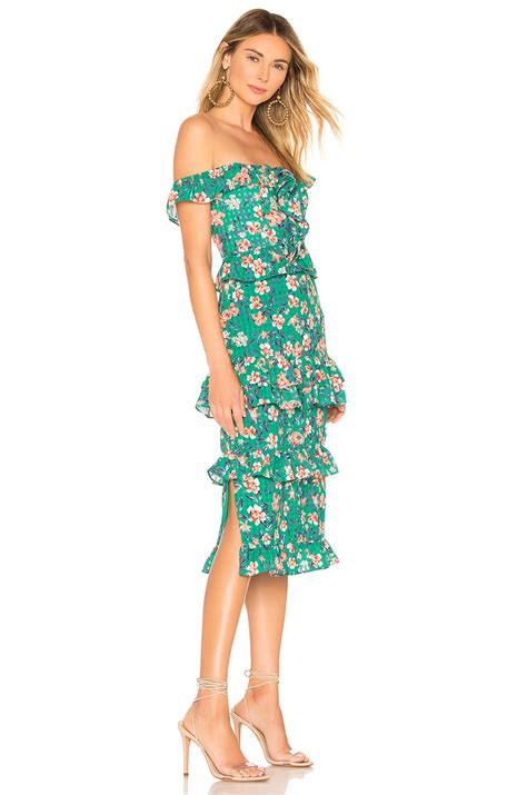 Lily Dress In Kelly Green Floral Tularosa
