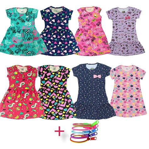 Kit 3 Vestidos Infantil Juvenil Menina Feminino Verão 1 a 16 Atacado