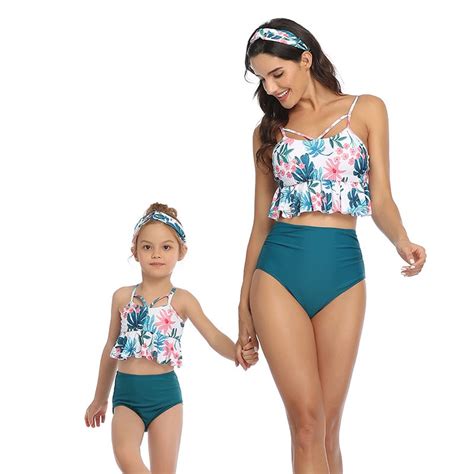 mother daughter swimsuit mommy swimwear bikini sets brachwear clothes clothing matching swimsuit