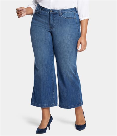 Nydj Plus Size Teresa Wide Leg Slit Hem Ankle Jeans Dillards