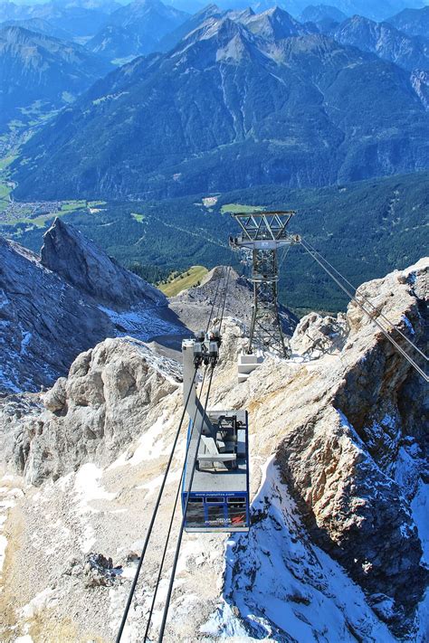 Hd Wallpaper Cable Car Gondola Lift Zugspitze Mountains Panorama