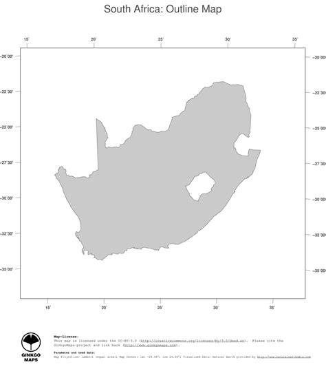 Map South Africa Ginkgomaps Continent Africa Region South Africa