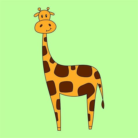 Premium Vector Cute Giraffe Hand Drawn Flat Vector Doodle In Cartoon