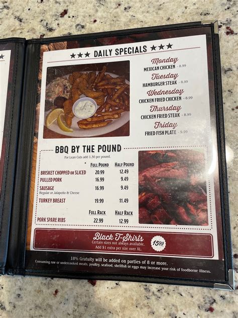 Menu at Top Notch Texas BBQ, Childress