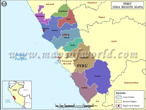 Mapa De La Region Lima Region De Lima Peru