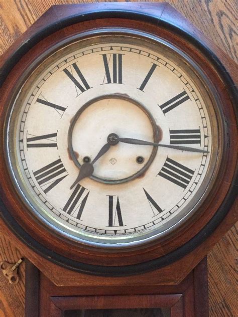 Antique Ansonia Clock Co Calendar Regulator A Wall Clock Large Octagon Drop 1840568993