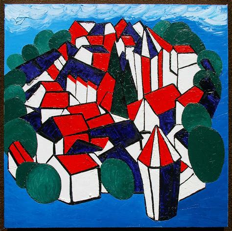 The French Village Fernand Leger Decorated For The 14th Of July Oil