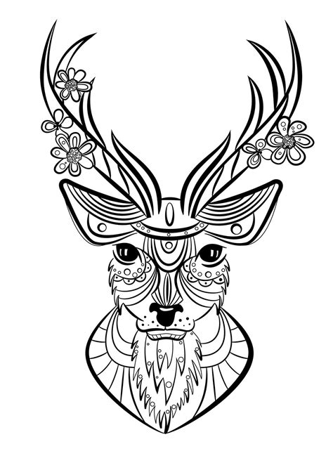 Coloriage Animaux Facile Inspirant Stock Coloriage Animaux Cerf Mandala