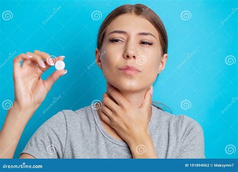 Young Woman Is Experiencing Severe Neck Pain Stock Photo Image Of