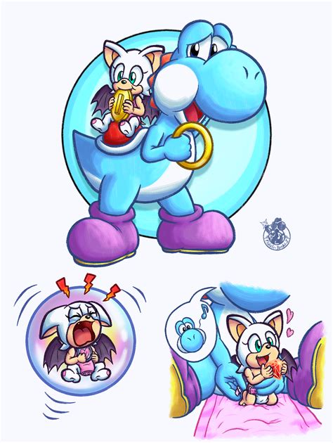 YI X BS Light Blue Yoshi And Baby Rouge By Music Yoshi Z On DeviantArt Sonic And Amy Sonic