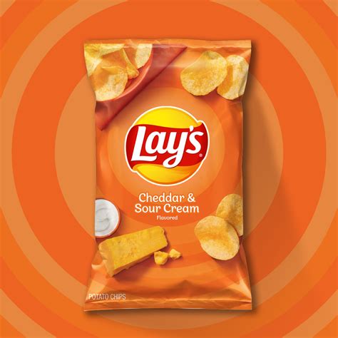Lays Cheddar And Sour Cream Flavored Potato Chips Lays