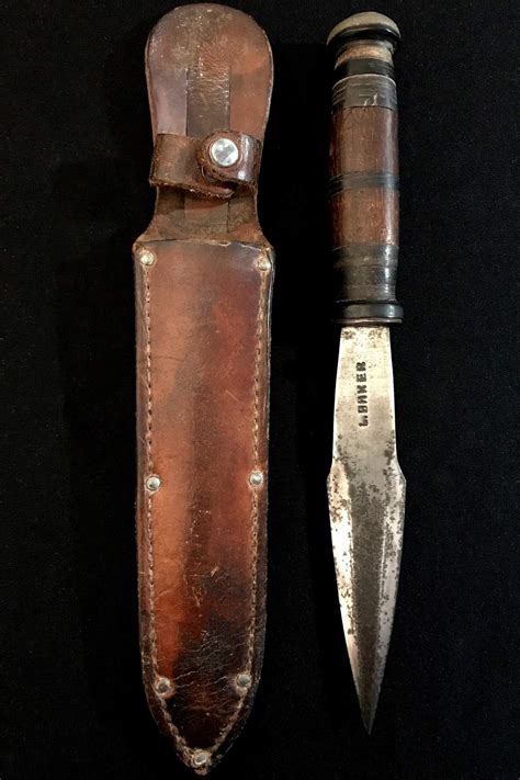 Large Us Ww2 L Baker Custom Fighting Knife Combat Dagger