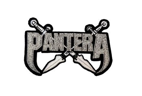 Pantera Silver Swords Logo Woven Patch