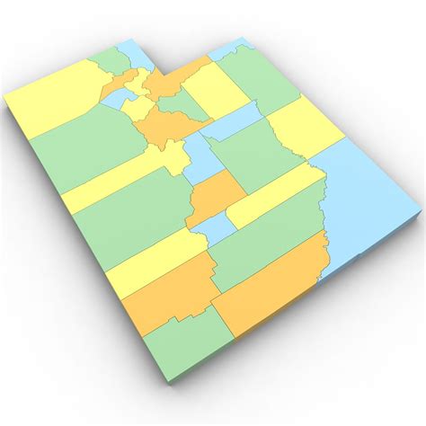 犹他州政治地图 3d模型 40 3ds Obj Max Free3d