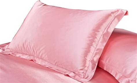 Eurhine Silk Pillowcase Satin Pillow Case 30x20 Inch Long Pink 1 Pc