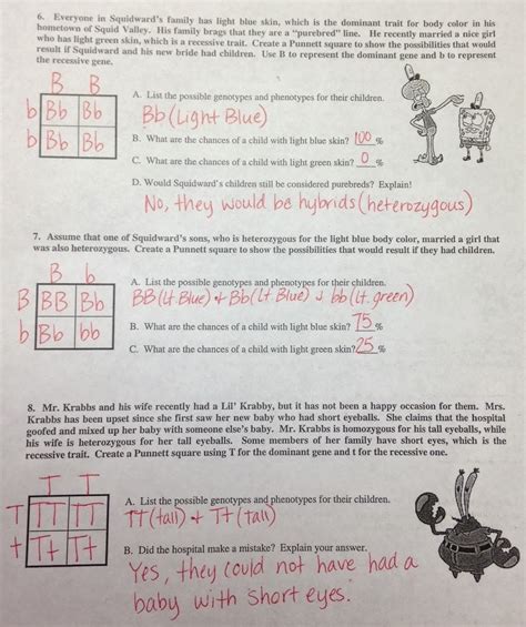 Proclamation genetics worksheet answer key as well as evaluation them wherever you are now. Spongebob Genetics Worksheet Answers | Free Printables ...