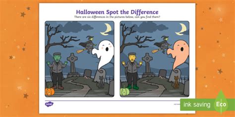 Halloween Aistear Spot The Difference Worksheets
