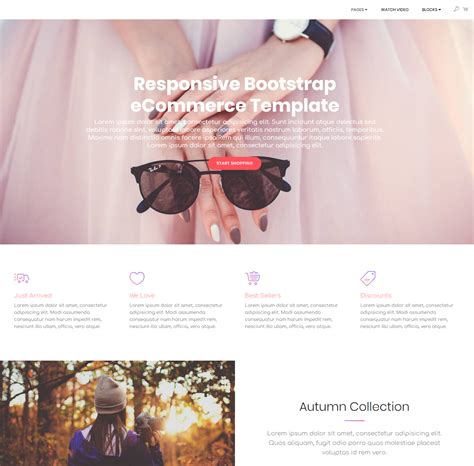This free & premium responsive ecommerce bootstrap website templates, ideal to build an ecommerce store such as shoes, clothing, cosmetics, fashion goods shop or any other shop. 80+ Free Bootstrap Templates You Can't Miss in 2020