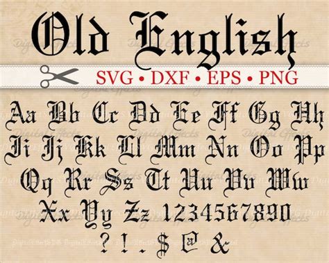 Old English Letters And Numbers Letter
