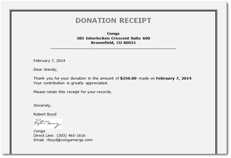 Free C Donation Receipt Template