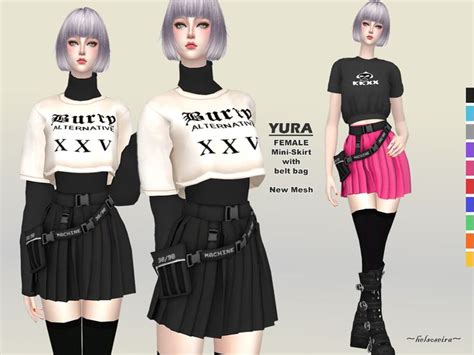 Helsoseiras Yura Mini Skirt Sims 4 Clothing Sims 4 Dresses Sims