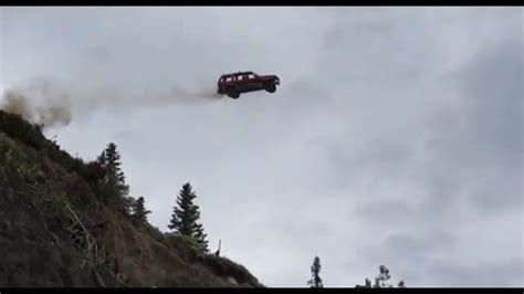 Viral pool noodle brawl started as a 'pandemic. Ford Explorer launched off a 300' cliff - YouTube