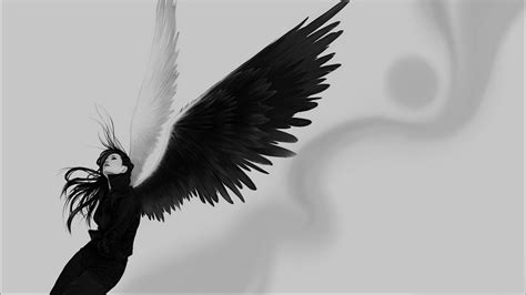 Monochrome Black Wings Angel Wings Wallpapers Hd Desktop And