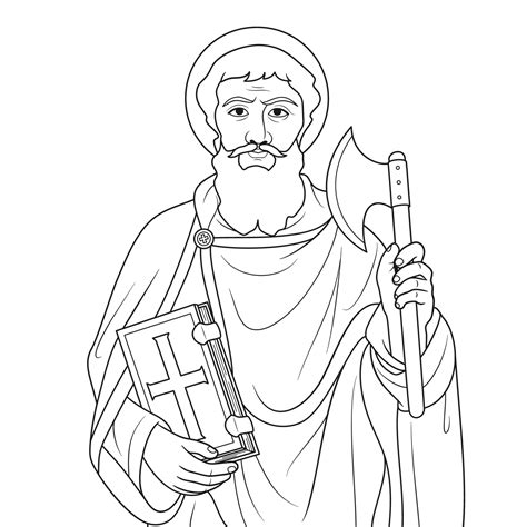 Saint Matthias Apostle Vector Illustration Outline Monochrome 20913669