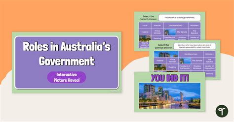 The Roles In Australias Government Interactive Activity Teach Starter
