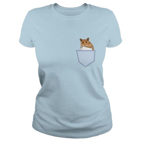 A Cute Golden Hamster In Pocket T Shirt Plus Size Swimsuits T Shirts