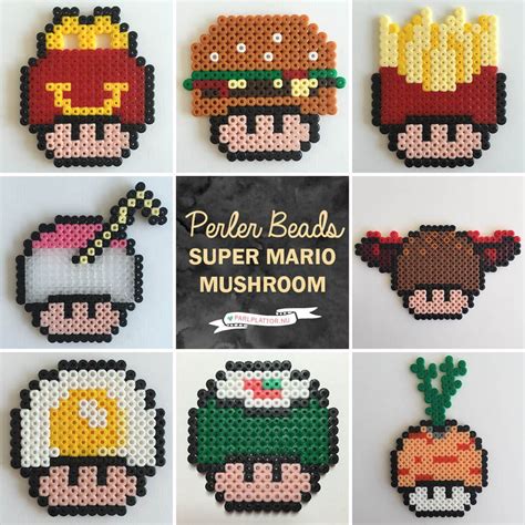 Parlplattor Super Mario Svampar Perler Beads Mario