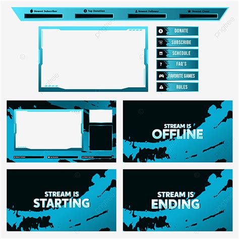 Twitch Overlay Vector Design Images Blue Twitch Overlay Stream Asset