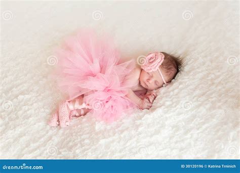 Newborn Baby Girl Wearing A Ballerina Tutu Stock Photo Image Of