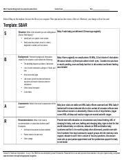 Sbarpe Docx Sbar Situation Background Assessment Recommendation