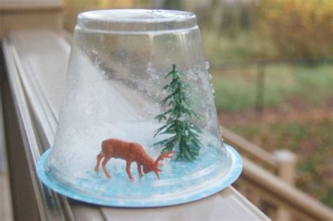 Snow Globe Ideas Plastic Cup Glued To Plate Christmas