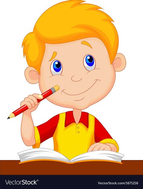 Download gamer boy stock photos. Little boy cartoon studying vector image on VectorStock ...