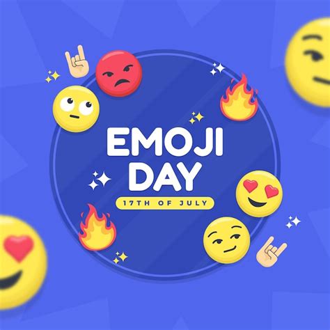 Premium Vector Flat World Emoji Day Illustration