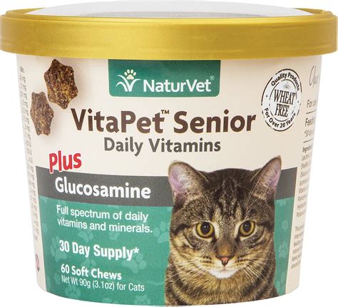 Naturvet Vitapet Senior Daily Vitamins Plus Glucosamine Cat Supplement