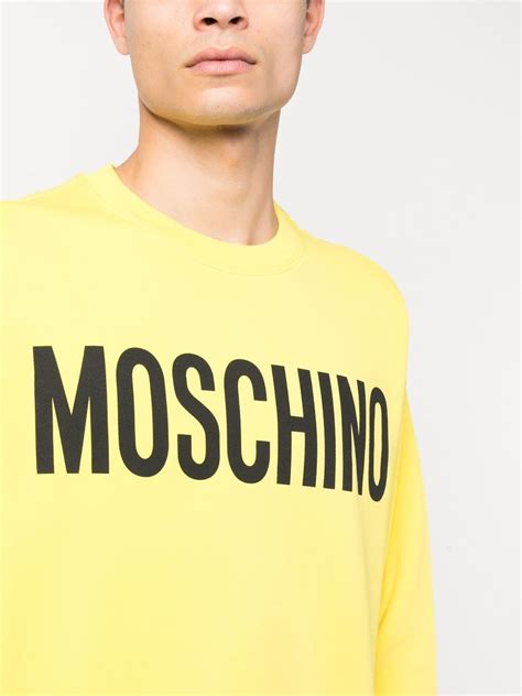 moschino logo print cotton sweatshirt farfetch