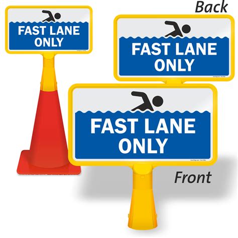 Fast Lane Only Coneboss Pool Sign Sku Cb 1190