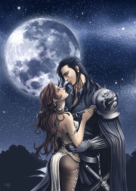 moonlight fantasy love fantasy romance fantasy world anime love couple couple art video