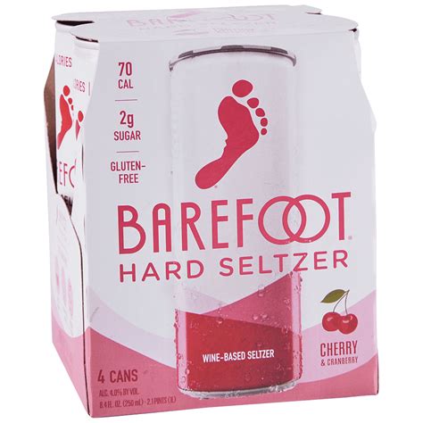 Barefoot Hard Seltzer Cherry Cranberry 250 Ml 4 PACK Applejack